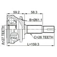 thumbnail image 2 of Febest OUTER CV JOINT 27X70X26 # 0110-ACA30 OEM 43470-49665, 2 of 2