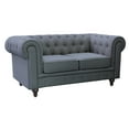 thumbnail image 2 of US Pride Furniture Grace Grey Linen Fabric Chesterfield Loveseat, 2 of 3