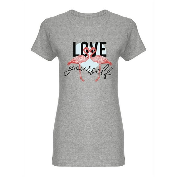 Flamingo Love Design Shaped T-Shirt Women -Image by Shutterstock, Female Small