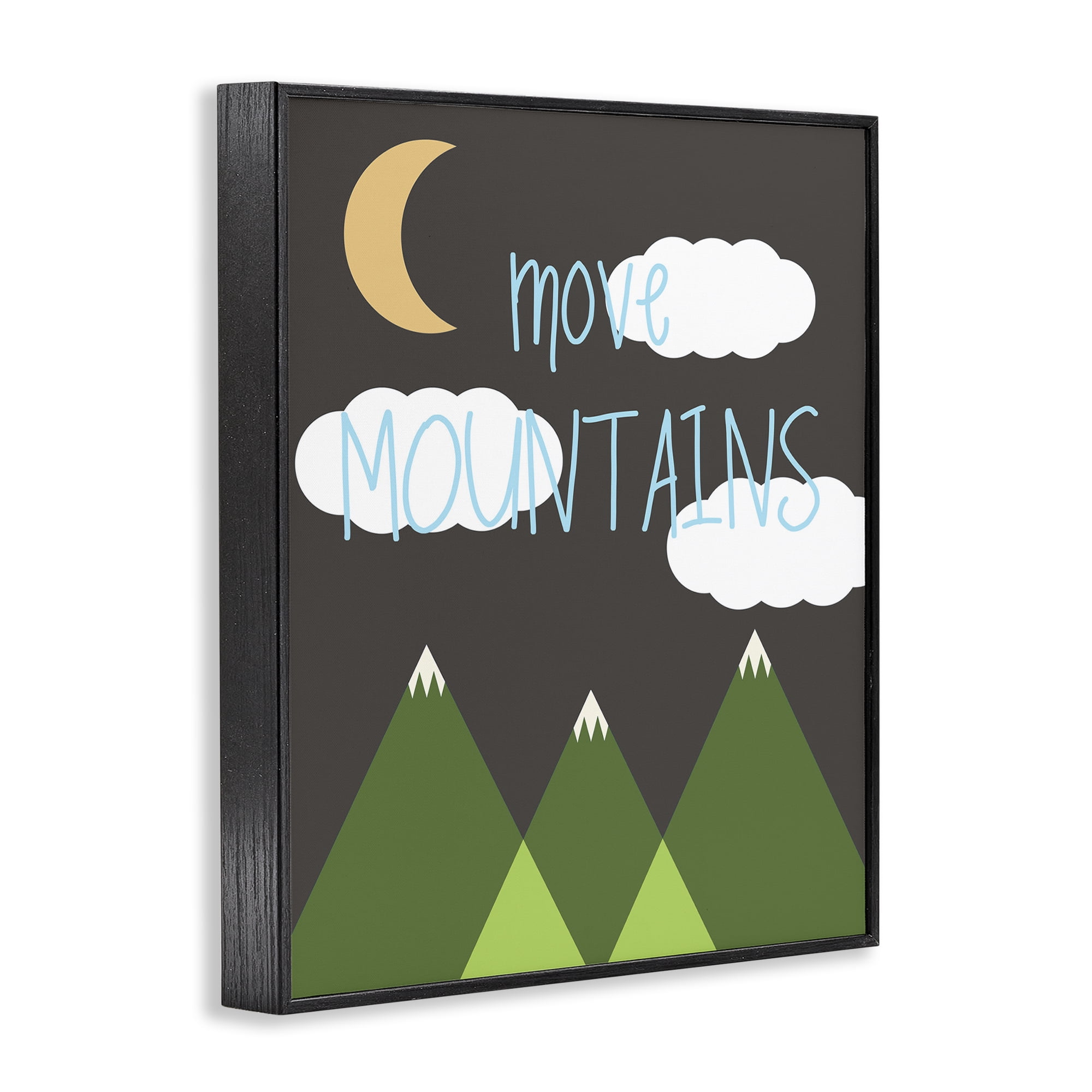 Stupell Industries Inspiring Move Mountains Landscape Painting Black Framed Art Print Wall Art, 11 x 14