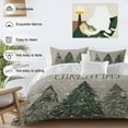 thumbnail image 3 of Merry Chrismas Bedding Duvet Cover Set Twin Size 4 Pieces Gray Snowflake Xmas Tree Soft Twill Plush Quilt Cover, Include 1 Duvet Cover 1 Flat Sheet And 2 Pillow, 3 of 7