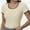 Apricot, variant on Women's Short Sleeve Square Neck Color Block T Shirt Summer Slim Fit Basic Tee Tops
