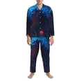 thumbnail image 3 of Sikiie Spooky Halloween Night Scene Mens Pajama Set, Soft Warm Long Sleeve Sleepwear, Cozy Button-Down Pjs for Men-XX-Large, 3 of 7