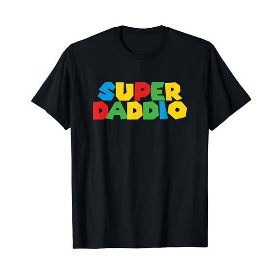 Gamer Daddio Funny Super Dad Funny Fathers From Wife & Kids Black T-Shirt