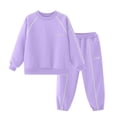 thumbnail image 6 of NAISIBABY Outfit Sets for Girls Size 8,Long Sleeve Crew Neck Sweatshirt +Pants Fall 2-Piece Set Purple, 6 of 7