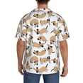 thumbnail image 3 of Lsque Dachshund Dog Puppy print Men's Cuban Collar Short Sleeve Shirt Summer Beachwear Casual Button Down Fashionable Vacation Leisure Shirt-3X-Large, 3 of 7