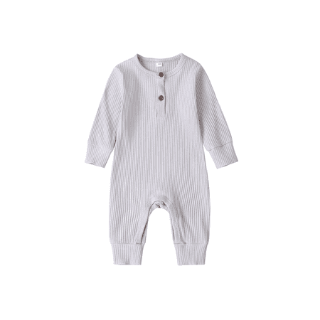 

Pybcvrrd Newborn Baby Boy Girl Knitted Romper Jumpsuit Solid Long Sleeve Legging Bodysuit Playsuit Clothes