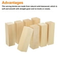 thumbnail image 3 of 8Pcs Basswood Carving Block, 1.2"x1.2"x4" Square Wooden Dowels Blocks, 3 of 7
