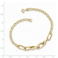 thumbnail image 2 of Real 14kt Yellow Gold Gold Polished Textured Fancy Link Chain Bracelet; 7.75 inch; for Adults and Teens; for Women and Men, 2 of 2