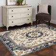 thumbnail image 4 of Boho Navy Blue Brown Area Rug 4'x6', Southwestern Retro Geometric Washable Non-Slip Rugs, Low Pile Large Carpet for Living Room Bedroom Dining Room Kitchen Office Indoor Mat, 4 of 9