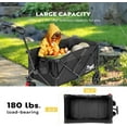 thumbnail image 4 of SPECSTAR 200L Collapsible Wagon Cart, 300lbs Heavy Duty Folding Utility Garden Cart Foldable Beach Wagons Large Capacity for Camping Picnic - Black, 4 of 7
