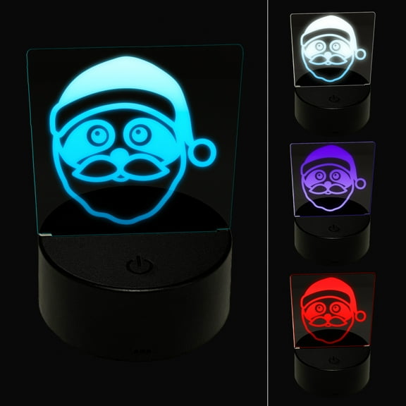 Santa Sloth Christmas LED Night Light Sign 3D Illusion Desk Nightstand Lamp