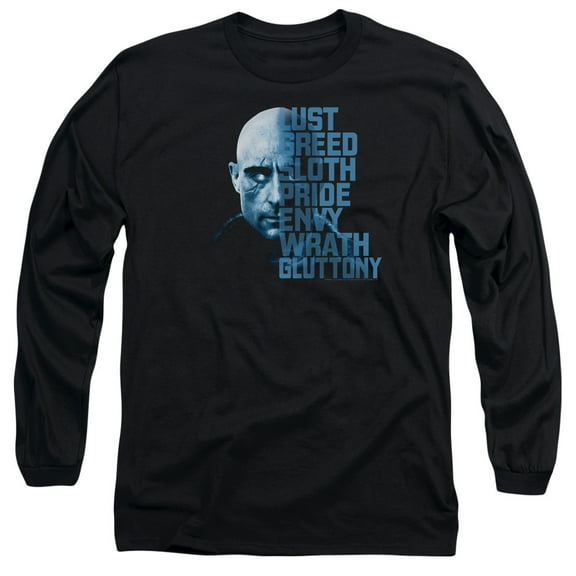 Shazam Movie Evil Sivana Long Sleeve Adult 18/1 T-Shirt Black