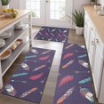 thumbnail image 2 of Feather and Arrow Pattern Kitchen Rugs Sets Of 3,Kitchen Runner Rugs Non Skid Washable,Decorative Kitchen Floor Mats for Kitchen,Sink,Laundry,17"x30"+ 17"x47" + 17"x59", 2 of 6