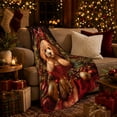 thumbnail image 3 of Apricot Poodle Puppy Box Holiday, Festive Pet Portrait Pattern, Warm Flannel Blanket for Living Room and Bedroom, Dog Lovers Just Because Gift, Pet Lover Home Decor, 3 of 9