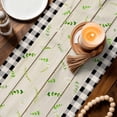 thumbnail image 3 of Rustic Home Table Runner - 60 Inch Long Eucalyptus Leaves Floral Wooden Buffalo Plaid Cotton and Linen Blended Dress Scarves Farmhouse Table Runner for Kitchen Dining, Coffee Table, 13" x 60", 3 of 8