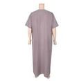 thumbnail image 4 of BAZINRICHE Men's Causal Kaftan Robe Short Sleeve Thobe Saudi Arabic Thobe for Men Round Neck, 4 of 5