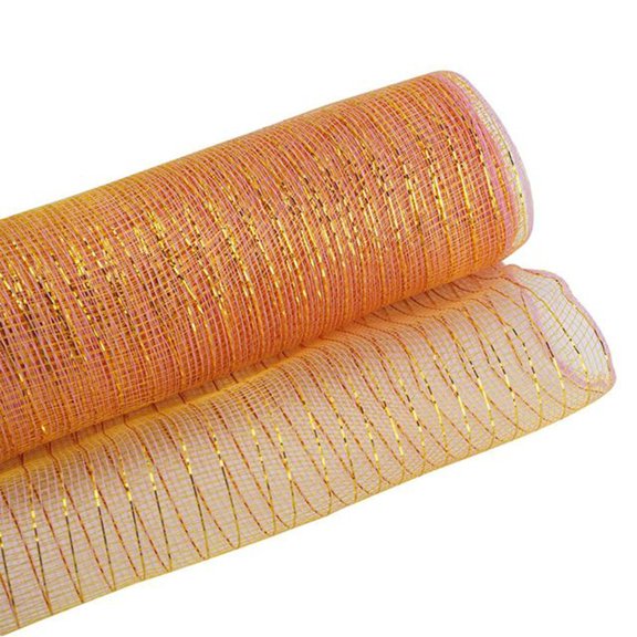 WMGHA Deco Mesh 10 In x 30FT Metallic Foil Burlap Deco Mesh Fabric for DIY Crafts Christmas Tree New Year Wreath Swags and Decorating,Party Decor Craft Supply,Office&Stationery DIY Accessories