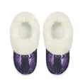 thumbnail image 2 of Psesaysky Black Cat Print Fuzzy Slippers for Women Indoor Halloween Non-slip Thick Sole Winter House Slippers Home Shoes Gift for Women, 2 of 7
