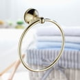 thumbnail image 2 of OATIPHO Antique Brushed Brass Round Towel Ring Plated Gold Bathroom Rack Durable Use, 2 of 8