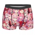 thumbnail image 1 of Custom Kawaii Zero Two Underwear Men Stretch Darling In The Franxx Anime Boxer Briefs Shorts Panties Soft Underpants For Homme, 1 of 7