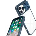 thumbnail image 4 of For iPhone 16 PRO MAX Case Rear Lens Sliding Cover Clear Hybrid + Tempered Glass, 4 of 5