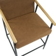 thumbnail image 5 of Christopher Knight Home Mid-Century Modern 26" Counter Height Stools, Metal Frame, Wood Armrests, Brown Cushion, Set of 2, 5 of 9