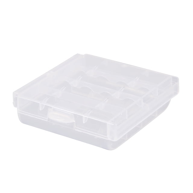Uxcell AAA/AA Soporte para Baterías de 4 Celdas, Caja de Almacenamiento de Baterías Portátil, Contenedor Protector Transparente