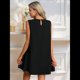 thumbnail image 5 of Vestido Tipo Chaleco Sin Mangas con Cuello Redondo en Color Liso, Negro, Talla XL, 5 of 6