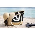 thumbnail image 4 of Women Beach Bag | Canvas Travel Tote Bag | Large Shoulder Bag with Rope Handle for Beach, Holiday, Shopping, Traveling Anchor Pattern Design (Black), 4 of 5