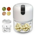 thumbnail image 4 of PureCasa Wireless Electric Garlic Chopper, 45W Mini Portable Garlic Masher for Home Kitchen, 250ml Grinder Mincer for Meat Onions Spices Chili, USB Rechargeable, 4.5"x3.6"x3.6", 1PC, White, 4 of 6