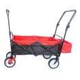 thumbnail image 6 of folding wagon Collapsible Outdoor Utility Wagon, Heavy Duty Folding Garden Portable Hand Cart, Drink Holder, Adjustable Handles(Black+Red colour), 6 of 15