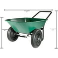 thumbnail image 3 of Marathon Yard Rover  2 Tire Wheelbarrow Garden Cart - Green/Black, 3 of 3