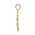 thumbnail image 2 of 14K Yellow Gold & White Rhodium Beaded Heart Petals Flower Pendant, 2 of 6