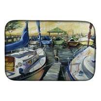 Caroline's Treasures Seven Boats Sailboats Dish Drying Mat