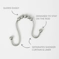 thumbnail image 2 of Better Homes & Gardens Easy Gliding Rustproof Double Shower Curtain Hooks Brushed Nickel , Set of 12, 2 of 5