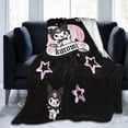 thumbnail image 3 of Kuromi And My Melody Fleece Blanket Super Soft Cozy Throw Blanket 80"X60", Lightweight Fuzzy Comfy Flannel Blanket Warm Plush Throw Blankets For Couch, Sofa, Bed, 3 of 7
