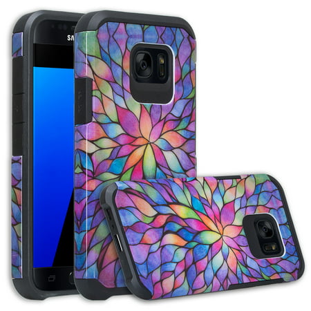 Samsung Galaxy S7 Active Case, Slim Hybrid [Shock/Impact Resistant] Dual Layer Protective Case Cover for Galaxy S7 Active - Rainbow