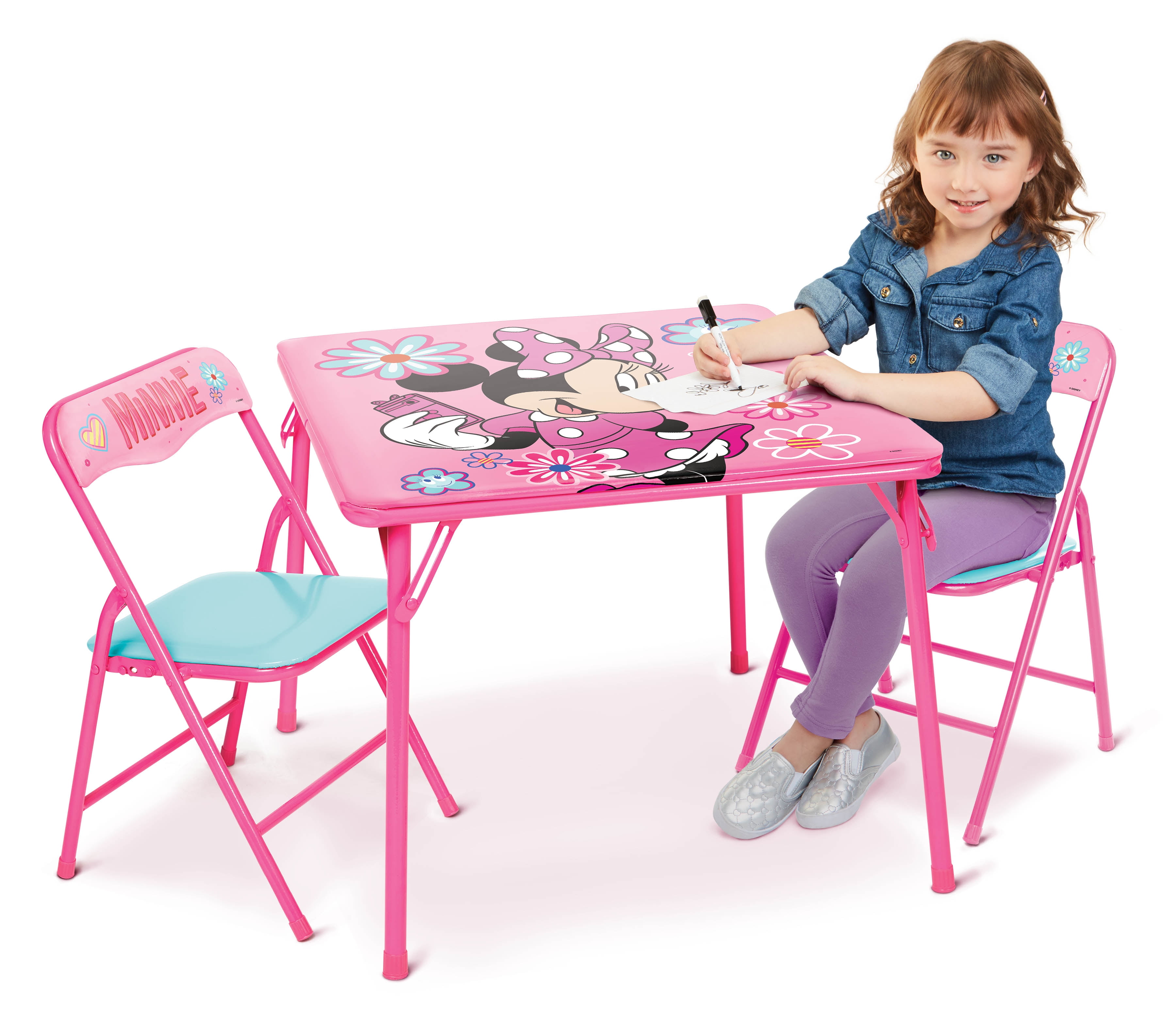 Minnie Mouse Activity Table Set Comes with One Table and Two Chairs