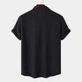 thumbnail image 5 of Womens Clothing Homenesgenics Womens Tops under $10 Unisex Color Button Shirts Neck Loose Blouse Short Sleeve Casual Work Tunic with Pocket Black M, 5 of 9
