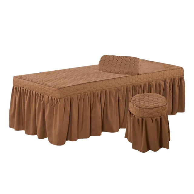 GUOOL 190x70cm Beauty Massage Bedding Set Pillowcase Stool Cover - Coffee
