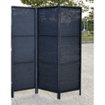 thumbnail image 6 of 3 Panels Patio Outdoor Privacy Screen Room Divider Resin Wicker Weather Resistant Black Color, 6 of 6
