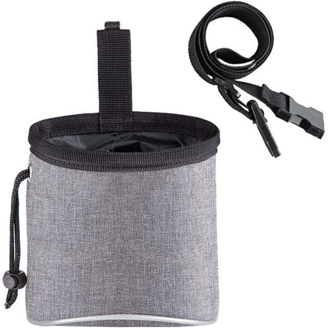 Bolsa de golosinas para perros - Bolsa multifuncional de comida para perros con dispensador de bolsas para excrementos - Cinturón ajustable (gris) Rojo Verde