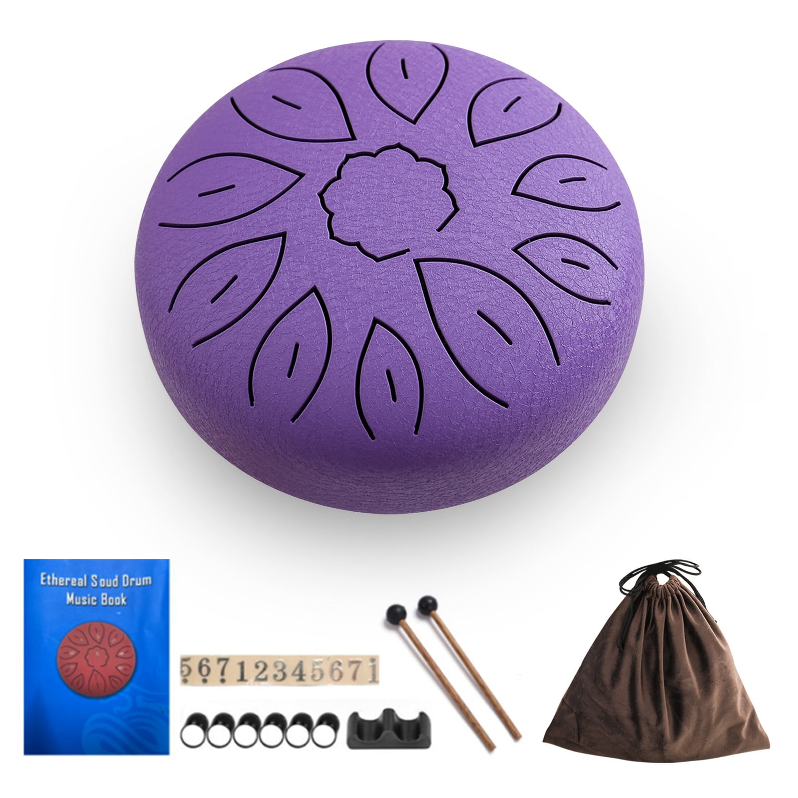 Handpan Drum Steel Tongue Drum 6-Inch Handpan 11 Notes C Key, Zen Percussion Instrument for Meditation Yoga