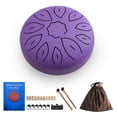 thumbnail image 2 of Mini Tambour à Languette en Acier 6 Pouces 11 Notes Poignée Tambour C Clé avec Tambour Maillet Cure-Doigts Instruments de Musique pour Méditation Yoga, 2 of 6