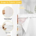 thumbnail image 3 of No Hook Japanese Style Shower Curtain with Snap in Liner Set, Red Farmhouse Botanical Peony Birds Waterproof Fabric Bathroom Curtains with See Through Top Window, Hotel Style Small 36 x 78 Inch, 3 of 9