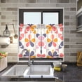 thumbnail image 4 of Yayeee Kitchen Curtains Tier Pair Light Filtering 27"x24" Rod Pocket Short Cafe Window Panel, Purple Retro Flower, 4 of 7