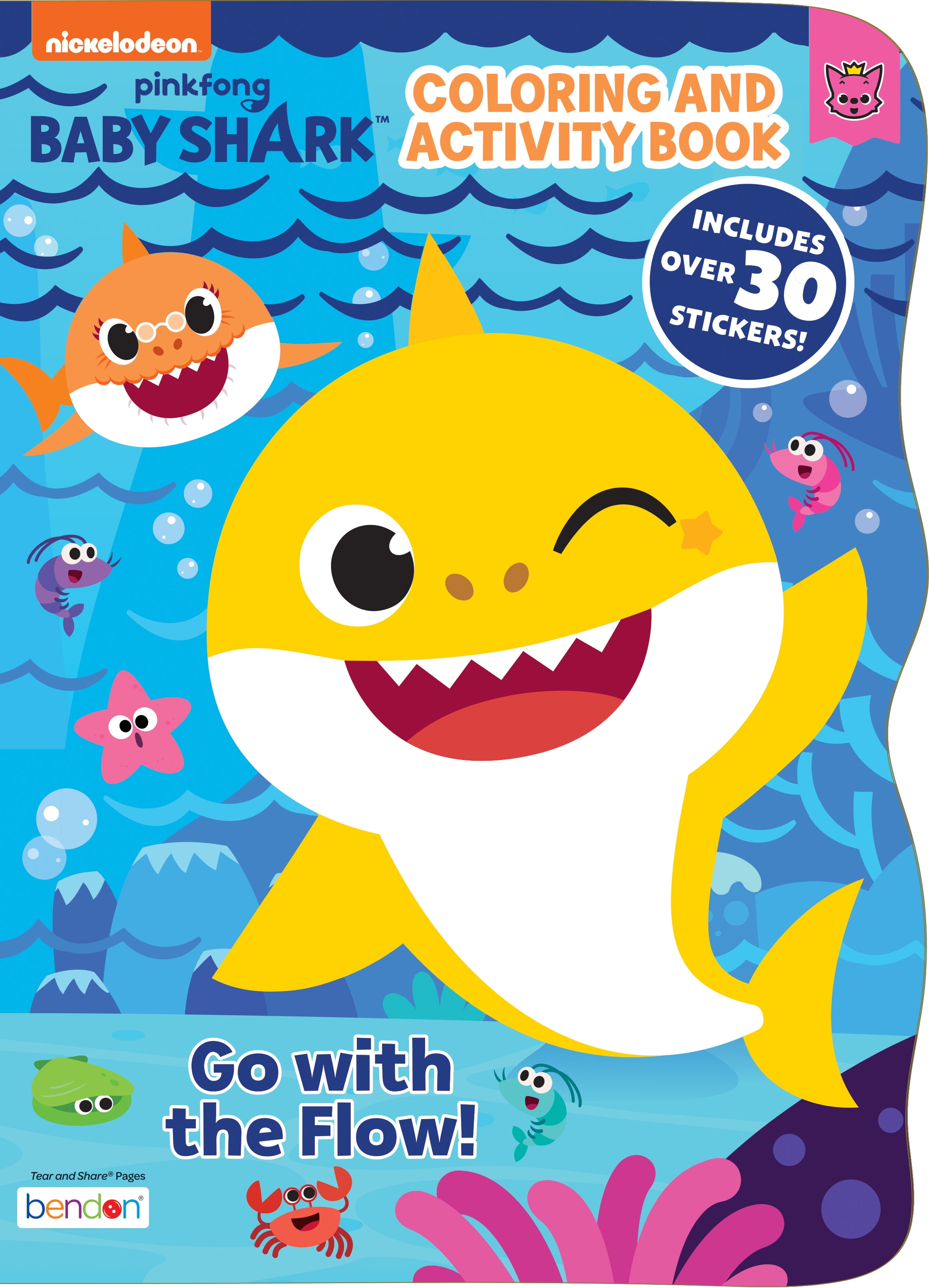 Baby Shark 64-Page Coloring and Activity Book with Stickers, Paperback by Bendon