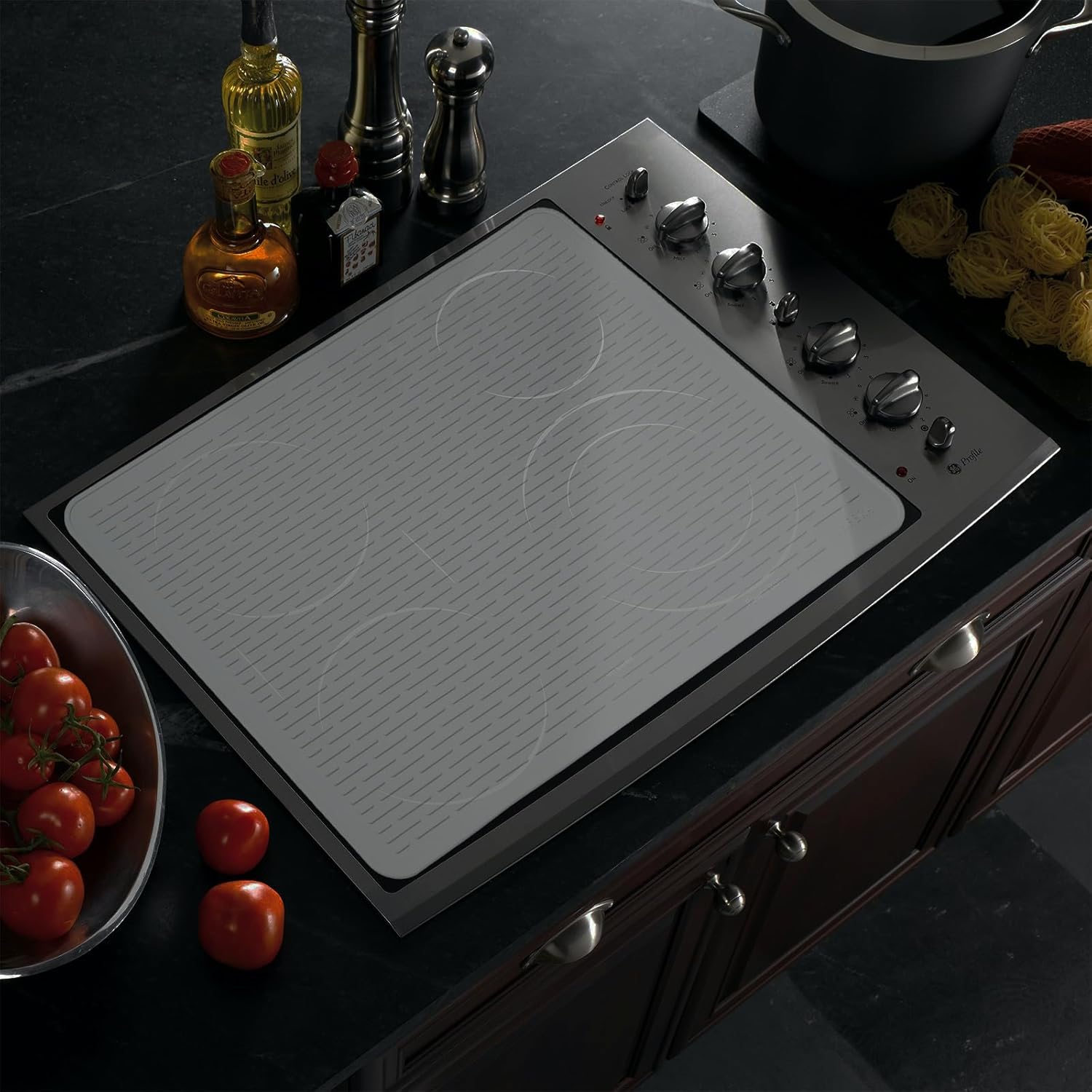 Neighborly Nook Stove Top Cover for Electric Stove - Silicone Stove Mat for Glass Top, Glass Cooktop Protector, XL Dish Drying Mats For Kitchen,Oven Covers for Electric Stove (Hyaline,28 x 20)