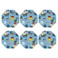 thumbnail image 2 of Honeii Pirate Marine Animals Print Leather Coaster Set of 6, Ideal for Safeguarding Your Furniture from Drinks Spills and Effortless Cleanup,Octagon, 2 of 7